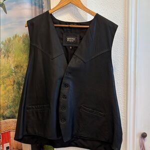Men’s 3XL Leather Black Leather Vest